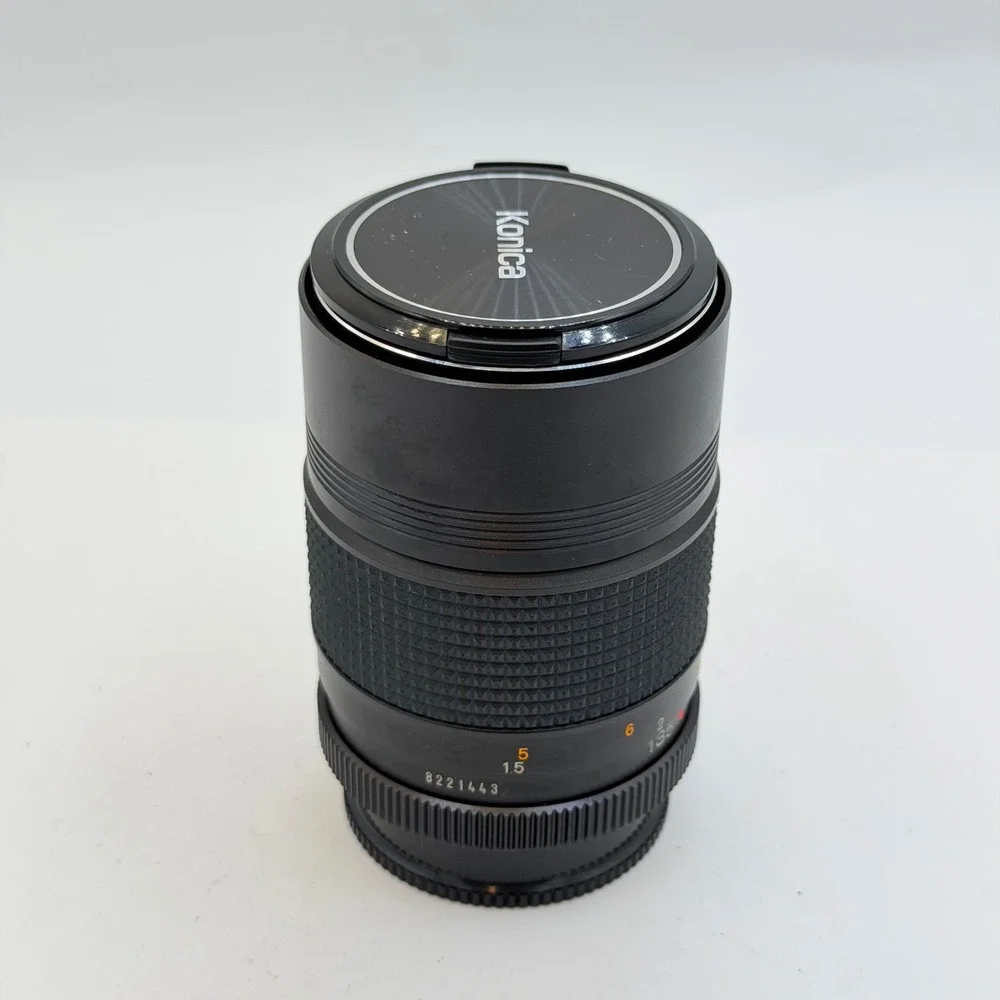 Konica Hexanon AR 135mm F3.5 Telephoto Prime Lens with Case and Caps Japan